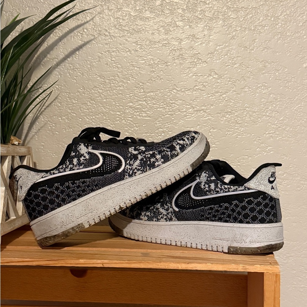 Nike Black and White Sneakers with Polka Dot Design